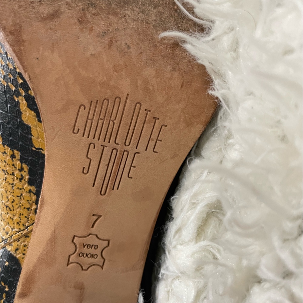 Charlotte Stone Black and Mustard Snakeskin Ankle Boots - Picture 11 of 11